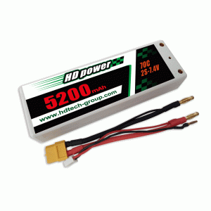 HD 5200 mAh 70C 2S 7.4V Twarda obudowa LiPO